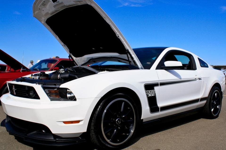 Boss 302 Vehicle With Hood Popped Open